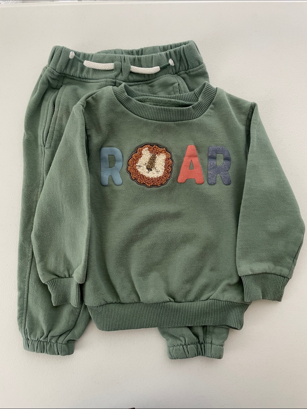 Target Green 'ROAR' Lion Sweatshirt and Jogger Set
